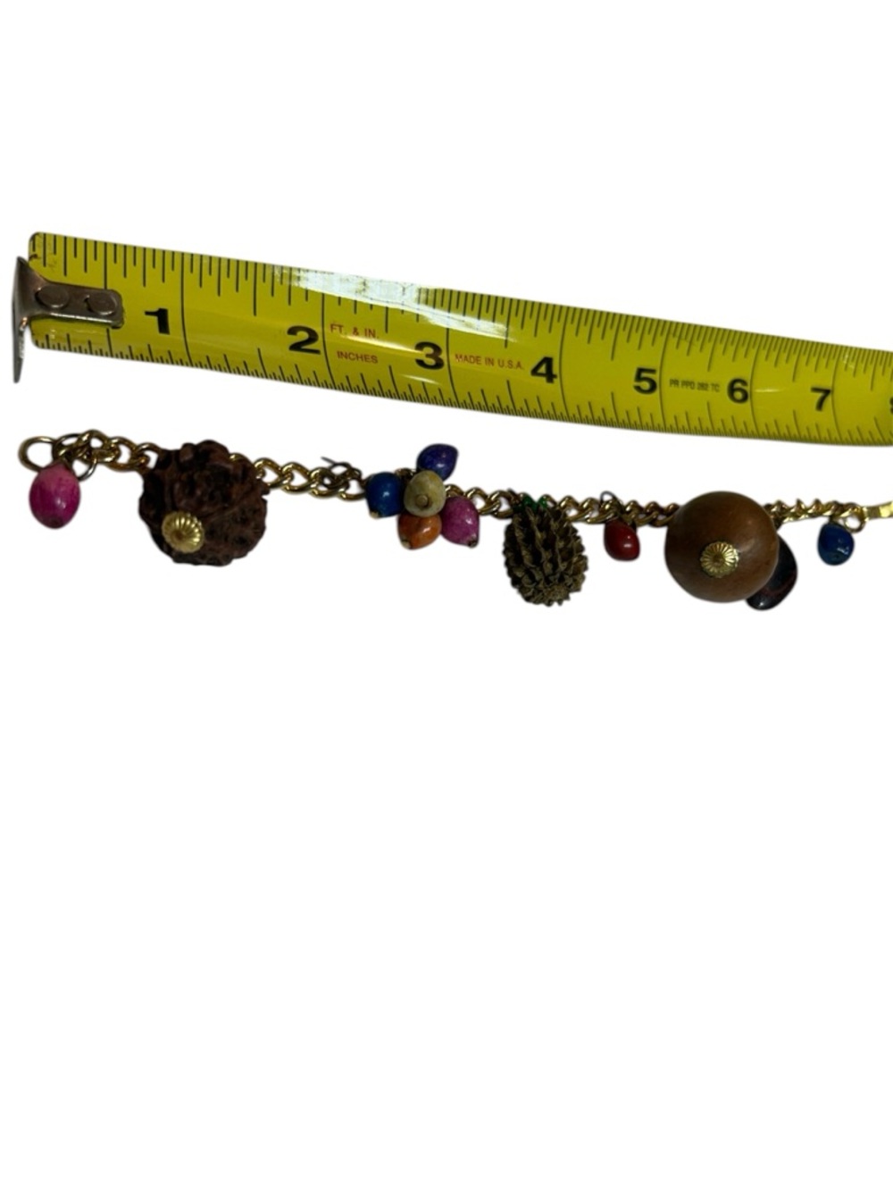Unbranded Multicolor Bead and Charm Chain Bracelet